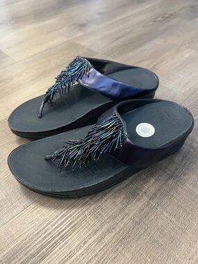 FitFlop Cha Cha Beaded Fringe Sandals
